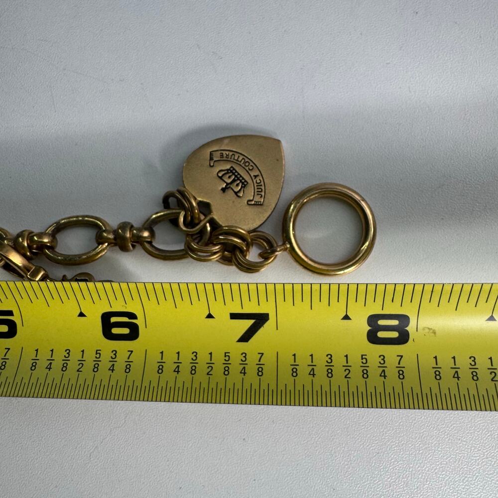 Juicy Couture Y2K Gold Tone Charm Toggle Bracelet Crystal Heart, Butterfly, Cat - Picture 6 of 7